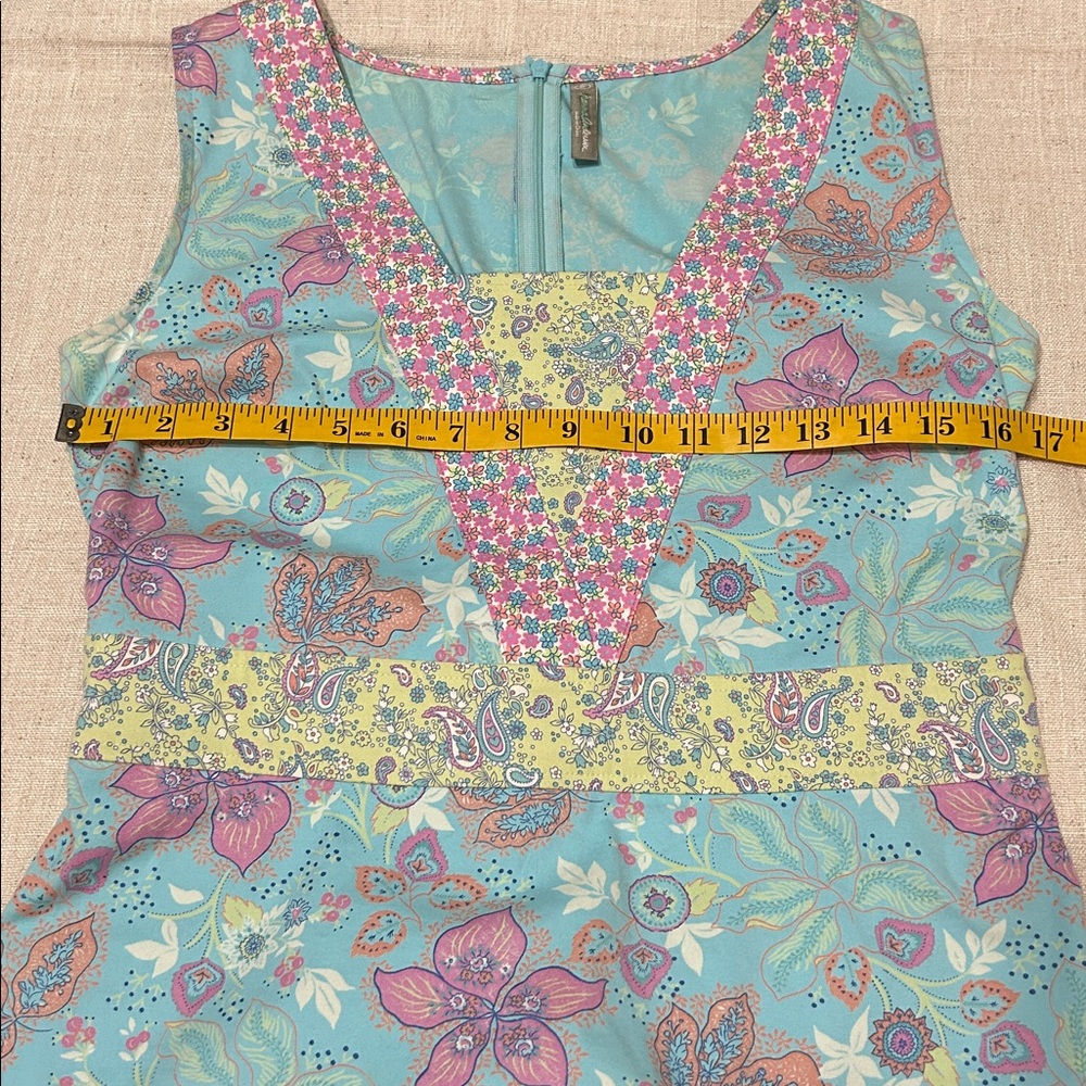 Hanna Andersson Dress Women’s 8 Blue/Pink Floral Midi Cottagecore Paisley - Picture 16 of 16
